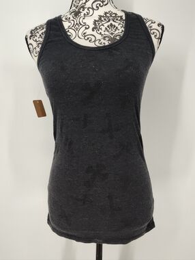 Rue21 Charcoal With Crosses Racerback Tank Top Women's Small
